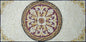 Floral Marble Stone Rug: Round Mosaic Art, Handmade Carpet