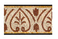 Handmade Marble Tile Mosaic Border: Red Palm & Flower Tropical Accent