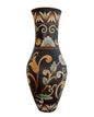 Handmade Mediterranean Mosaic Vase: Floral Art, Black Clay, Home Decor