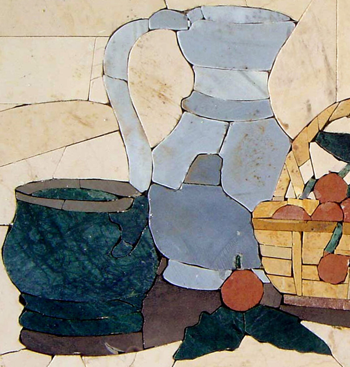 Handmade Fruit Mosaic Stone Tile Art: Kitchen Backsplash Decor