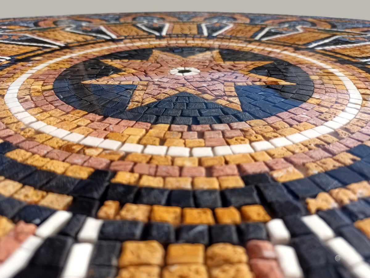 Exquisite Grandeur- 48" Handmade Pattern Mosaic Medallion Art Tile Décor - Customization available