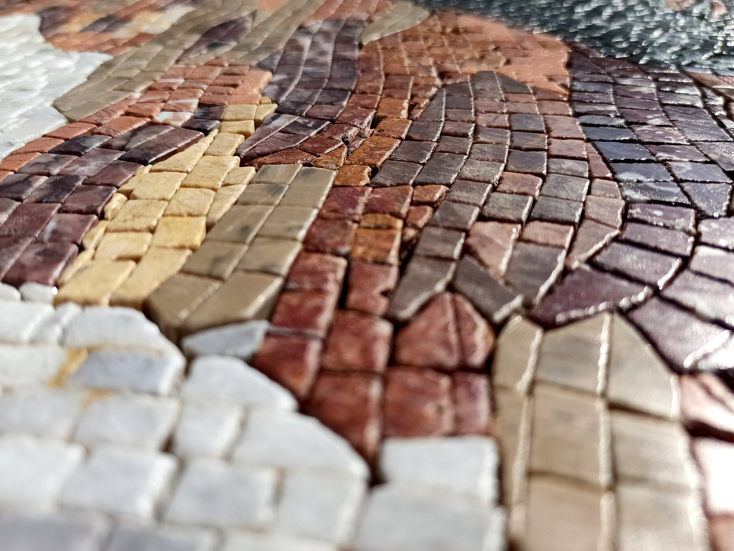 Handmade Horse Mosaic Tile Mural: Western Living Room Wall Art (44” x 44”)