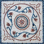 32" Medallion Marble Mosaic Tile: Floral Inlay Artwork
