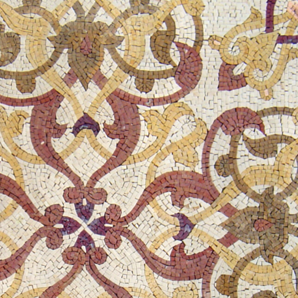 Handmade Floral Marble Mosaic Tile: 40" Elegant Medallion