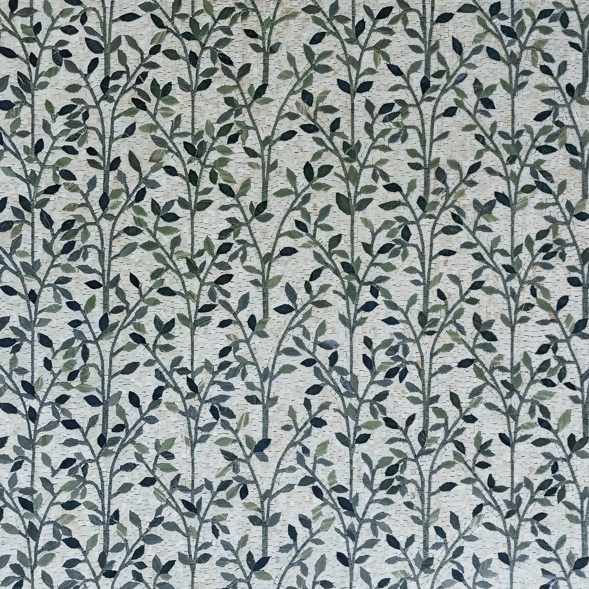 Handmade Marble Mosaic Tile Art: Floral Leaves Wall Decor (80” x 80”)