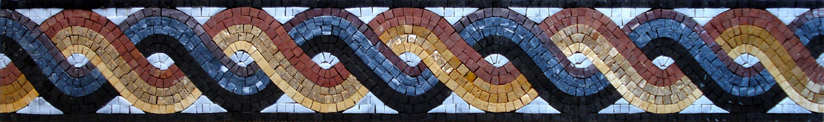 Colorful String Marble Mosaic Border - 6" x 40" Wall Tile