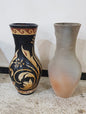 Handmade Flower Mosaic Vase: Black Clay Ceramic Art, Home Decor