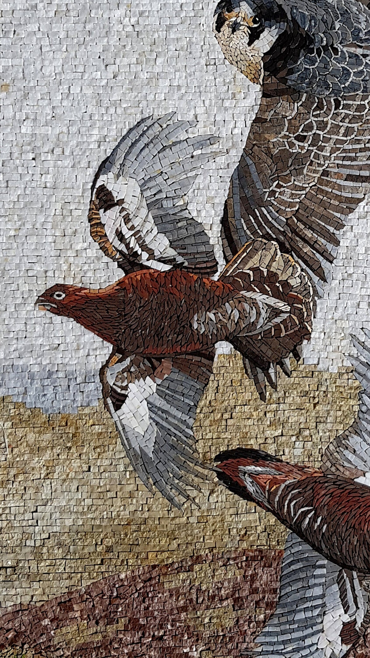 Handmade Eagle Mosaic Tile Art: Indoor/Outdoor Stone Wall Decor