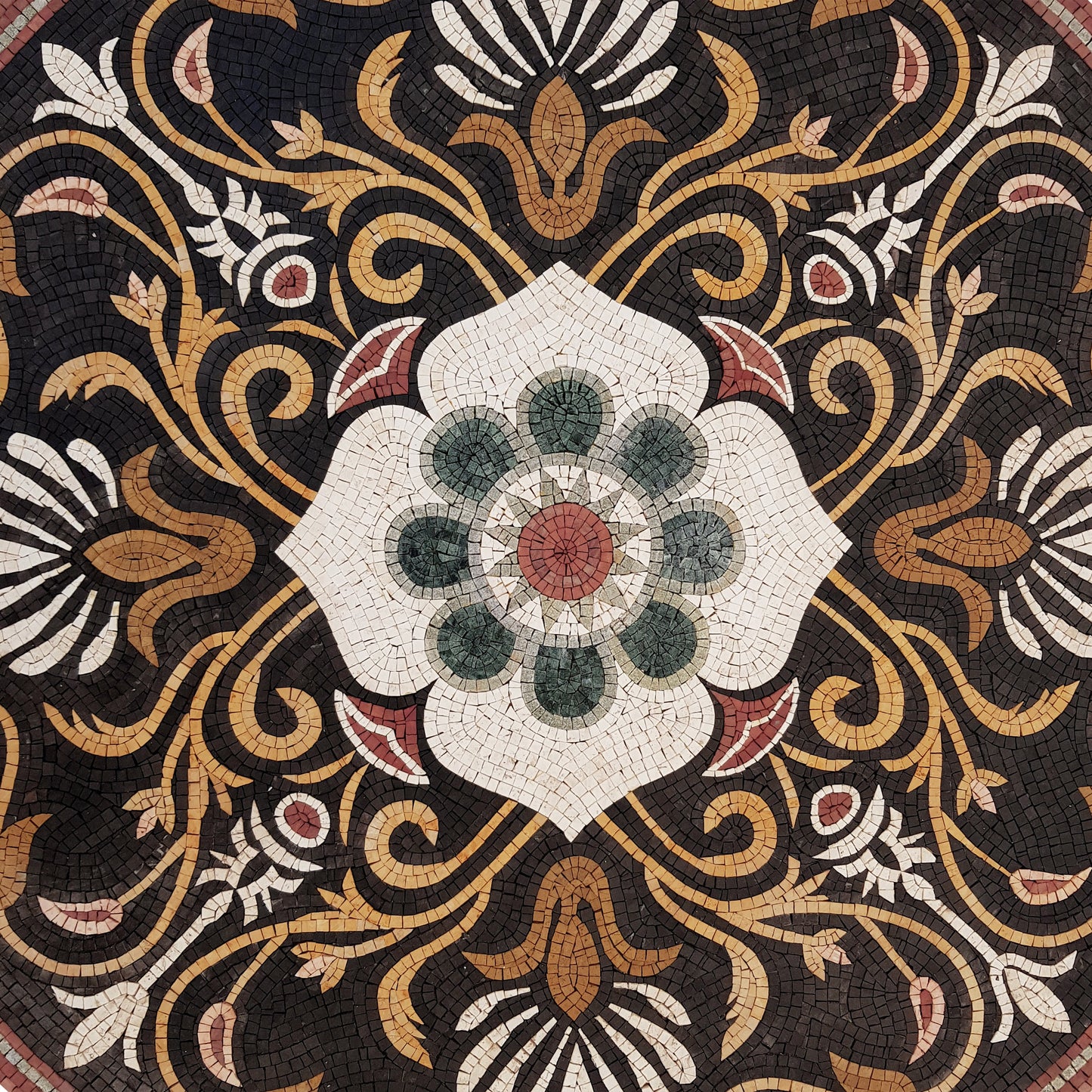 Timeless Beauty - 40-Inch Handmade Pattern Mosaic Medallion - Natural Marble Tile Décor - Customization available