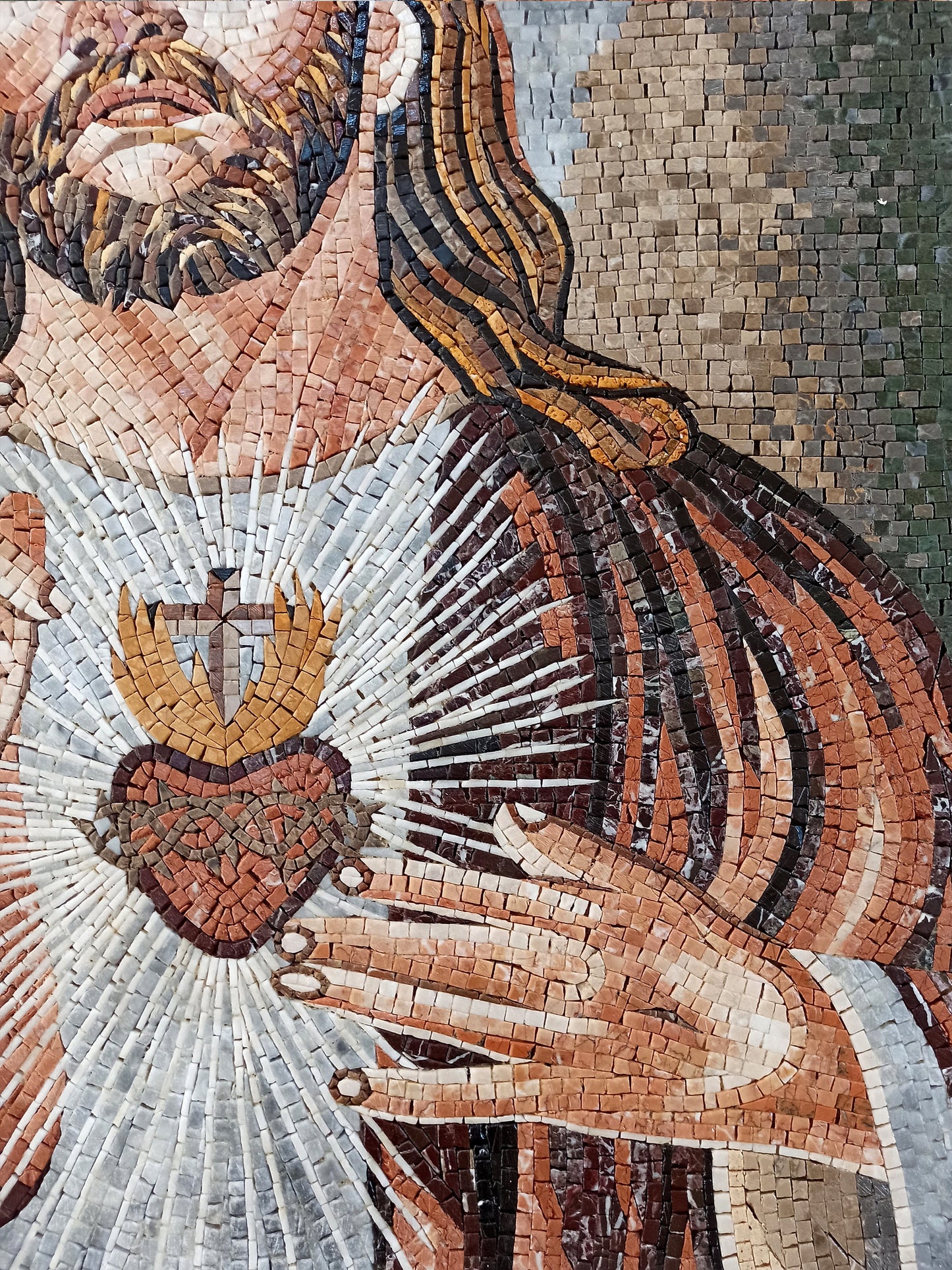 Handmade Jesus Mosaic Tile Art: Christian Home Decor (36” x 28”)