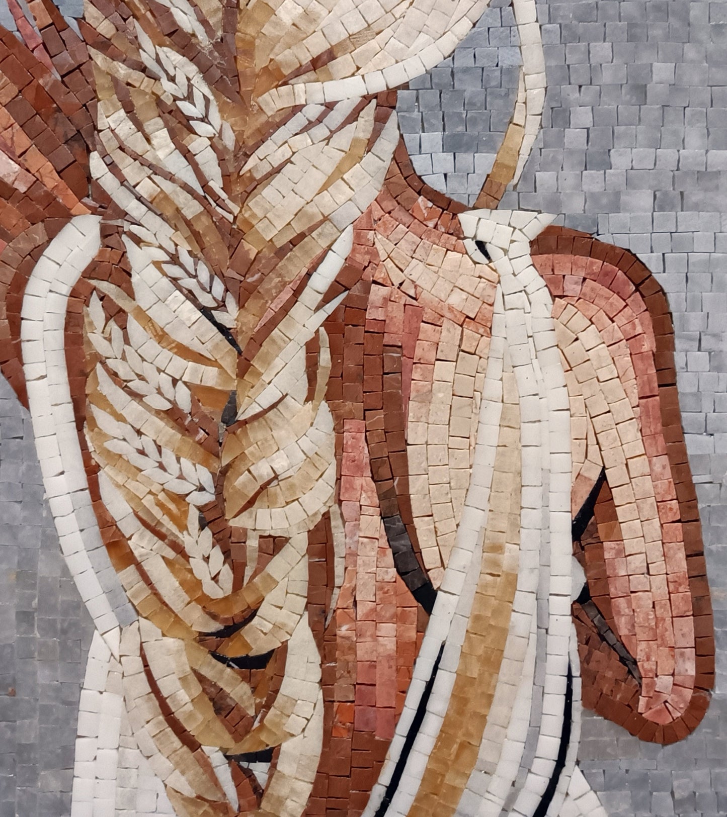 Woman with Grain Mosaic Wall Art