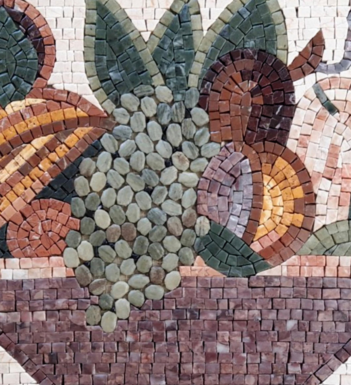 Handmade Marble Mosaic Fruit Bowl: Kitchen Wall Art Tile Backsplash