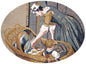 Johannes Weiland Mosaic Mural: Old Maid Reproduction, Marble Stone Tiles