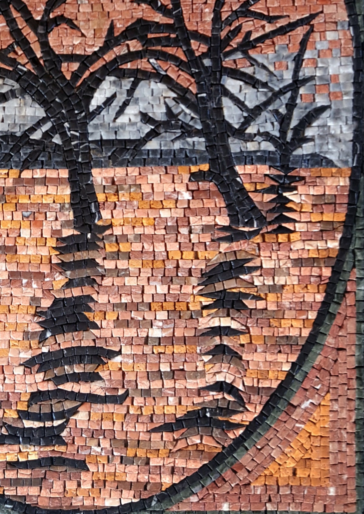 Handmade Marble Mosaic Tile Art: Trees in Water, Classic Wall Decor (36” x 24”)