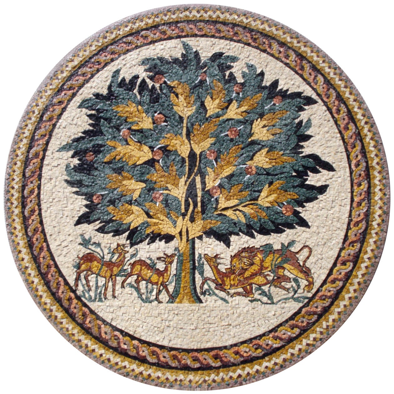 Tree of Life Mosaic Art Tile: Hisham's Palace Reproduction