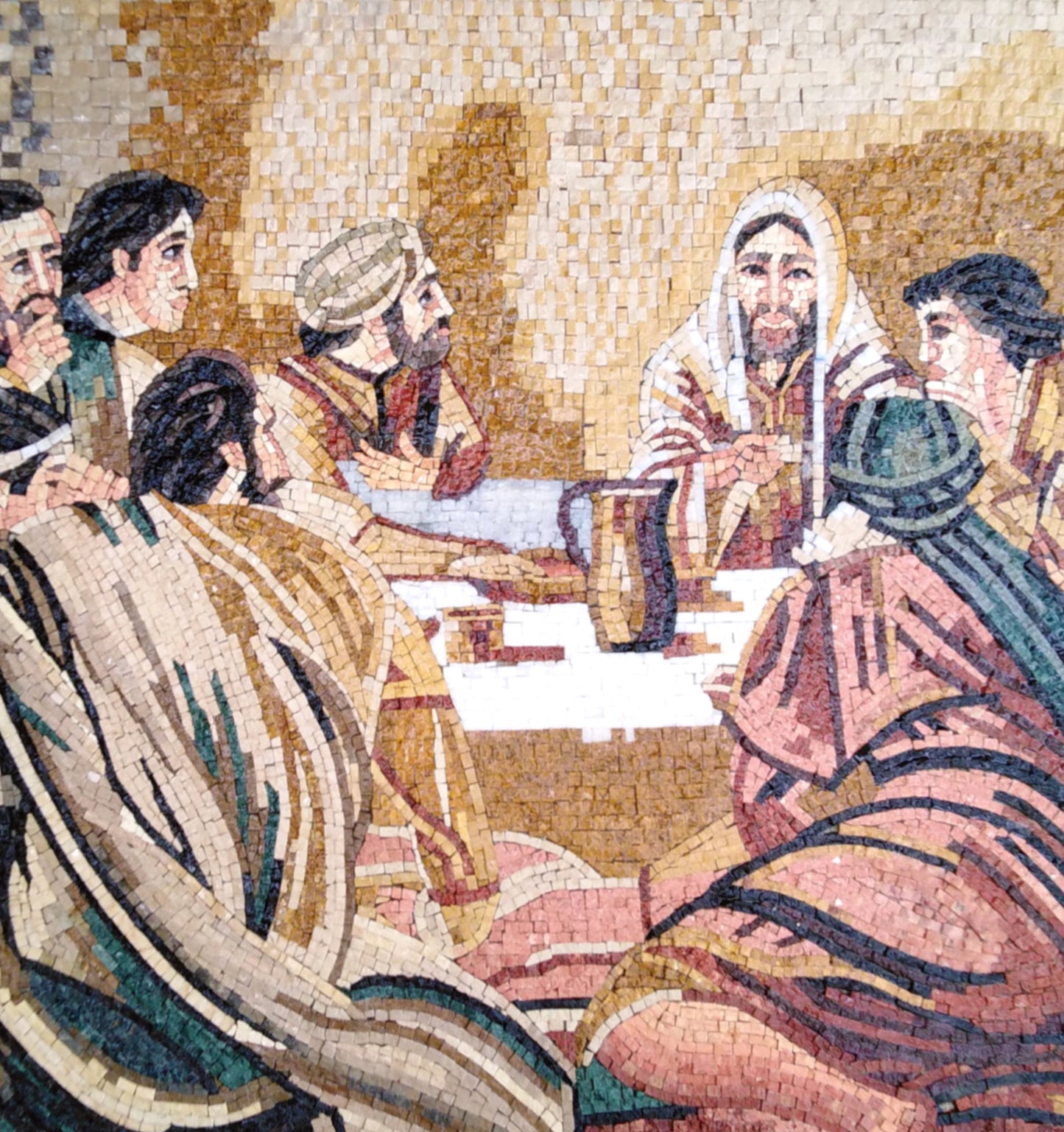 Handmade Marble Mosaic Mural: Leonardo Da Vinci's Last Supper