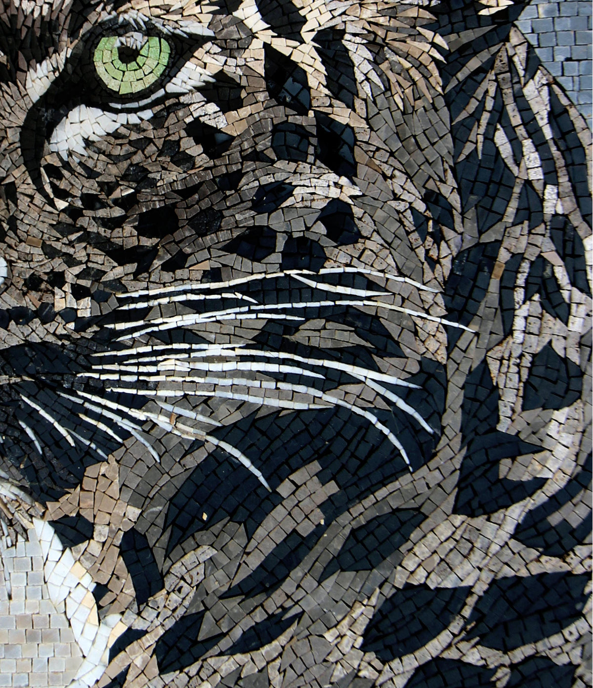 Handmade Cheetah Marble Mosaic Wall Art: Wild Cat Mural Decor