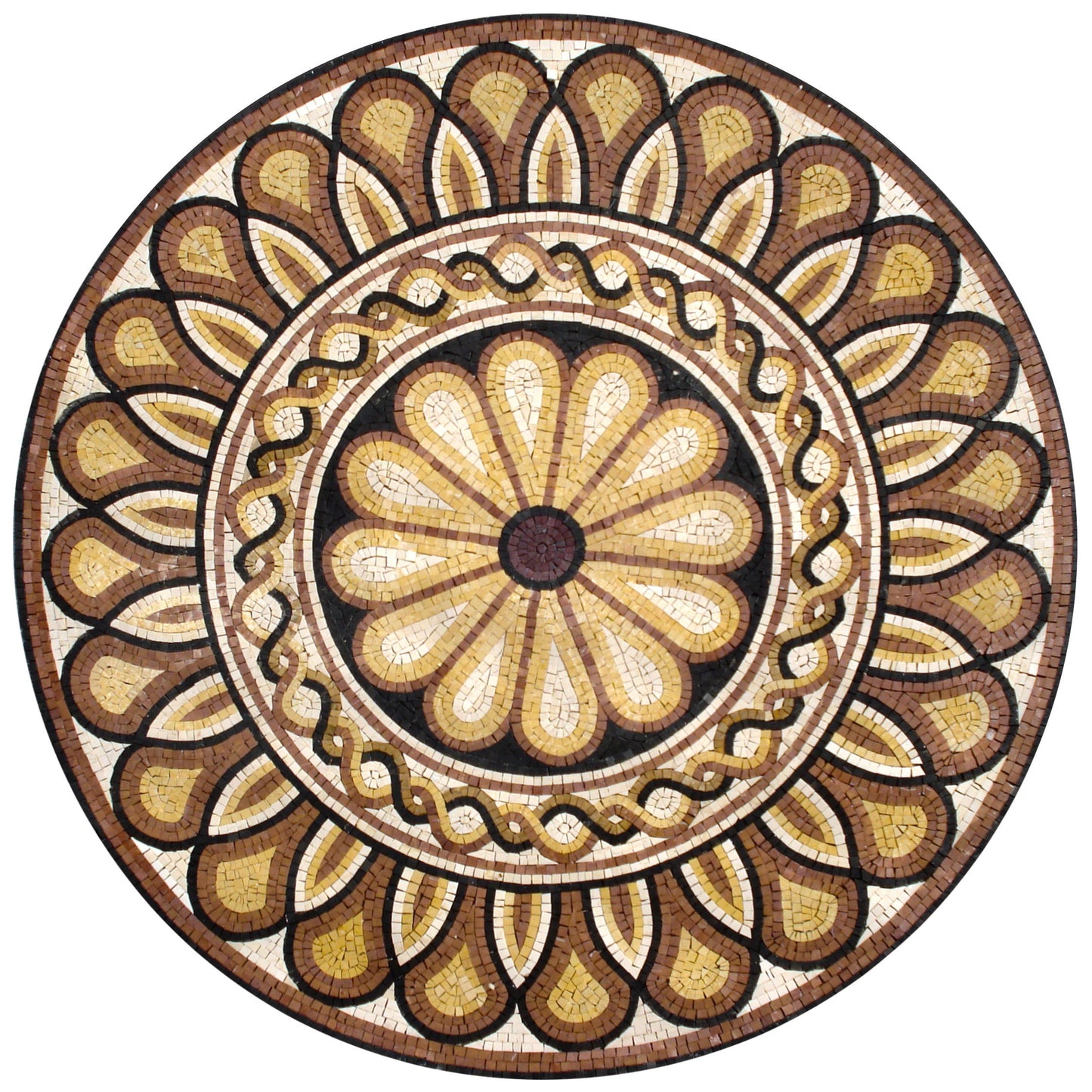 Artistic Harmony - 36-Inch Handmade Pattern Marble Mosaic Medallion - Tile Design Art Décor - Customization available