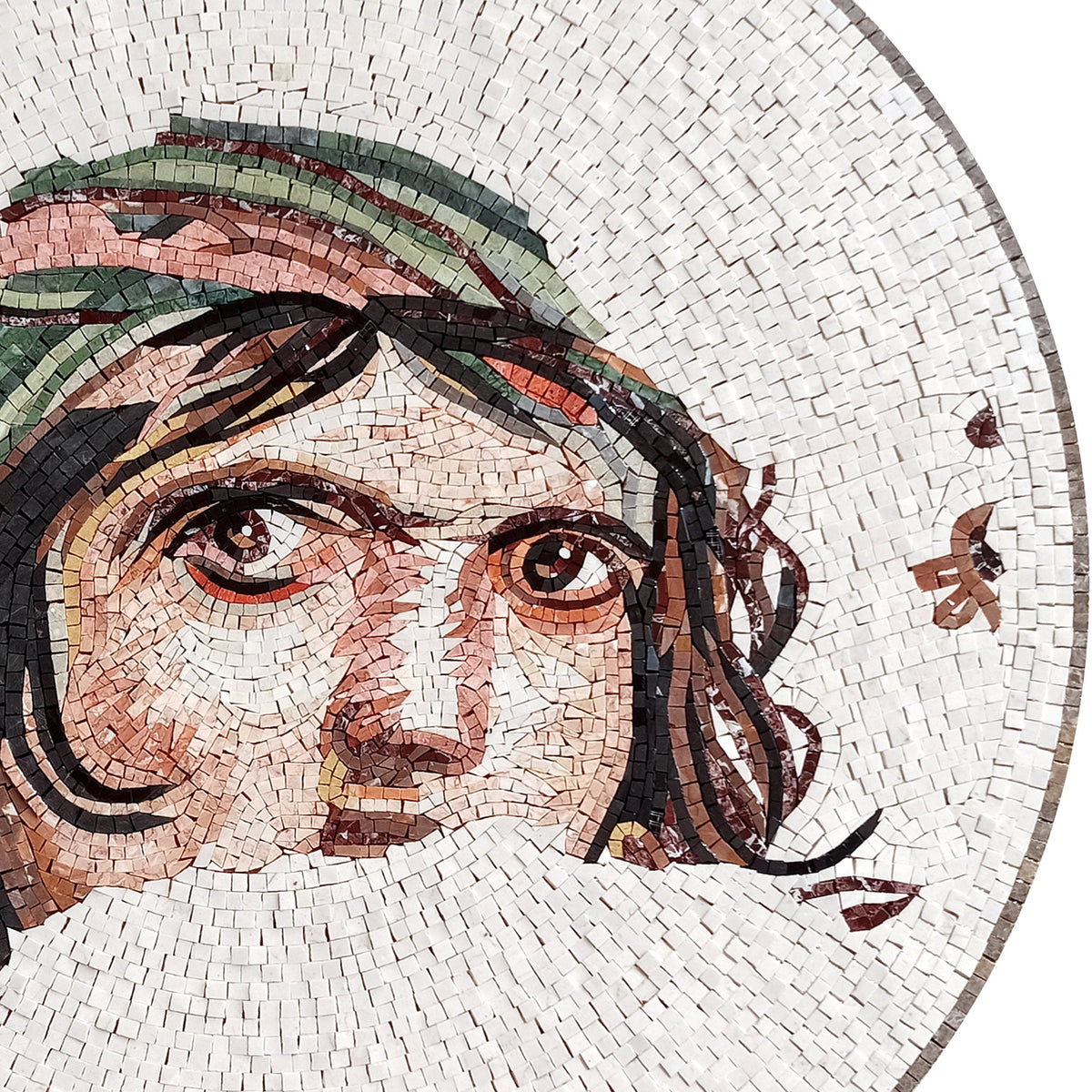 ZEUGMA MOSAIC TILES| Gypsy Girl Art Reproduction Medallion Mosaic Tiles | Roman Masterpiece Mosaic Tiles For House Warming