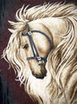 Handmade Horse Mosaic Tile Art: Marble Animal Mural (32” x 24”)