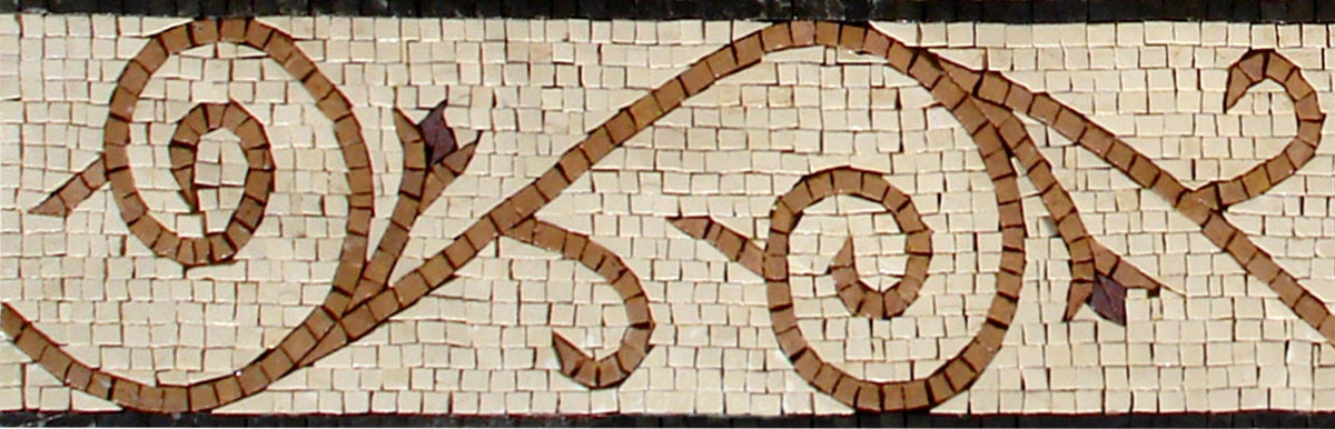 Botanical Mosaic Border: Floral Vine Wall Decor (40x6")