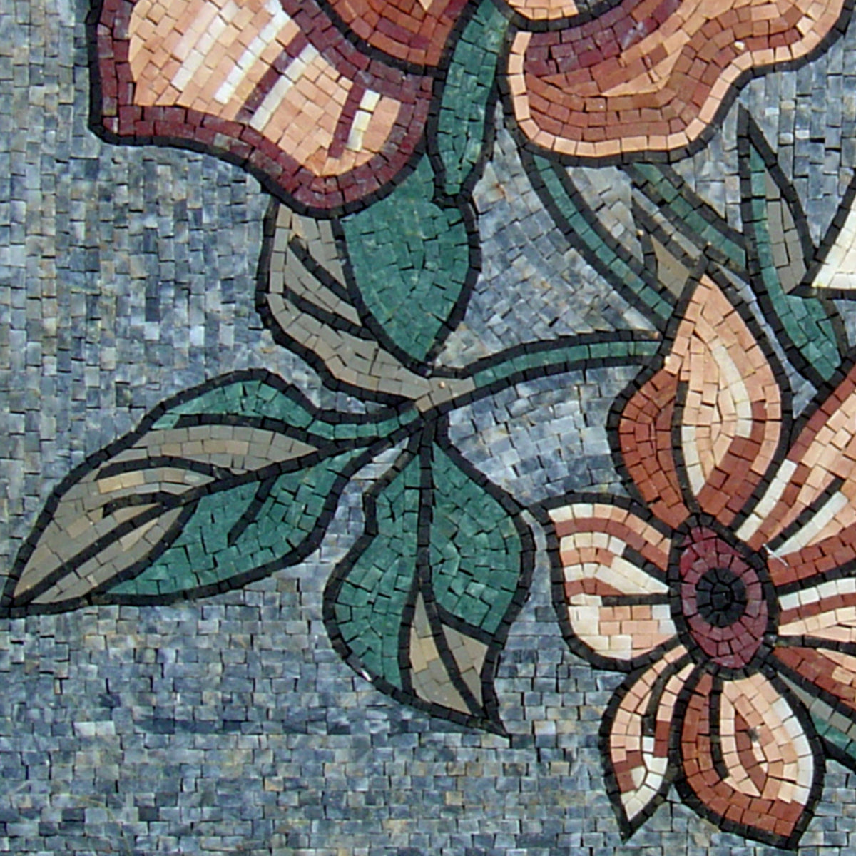 Handmade Marble Mosaic: Rose Flower Wall Art Decor