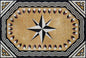 Handmade Marble Mosaic Compass Rug: Home Decor (60” x 40”)