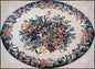 Floral Mosaic Rug: Handmade Marble Stone Art (48” x 36")