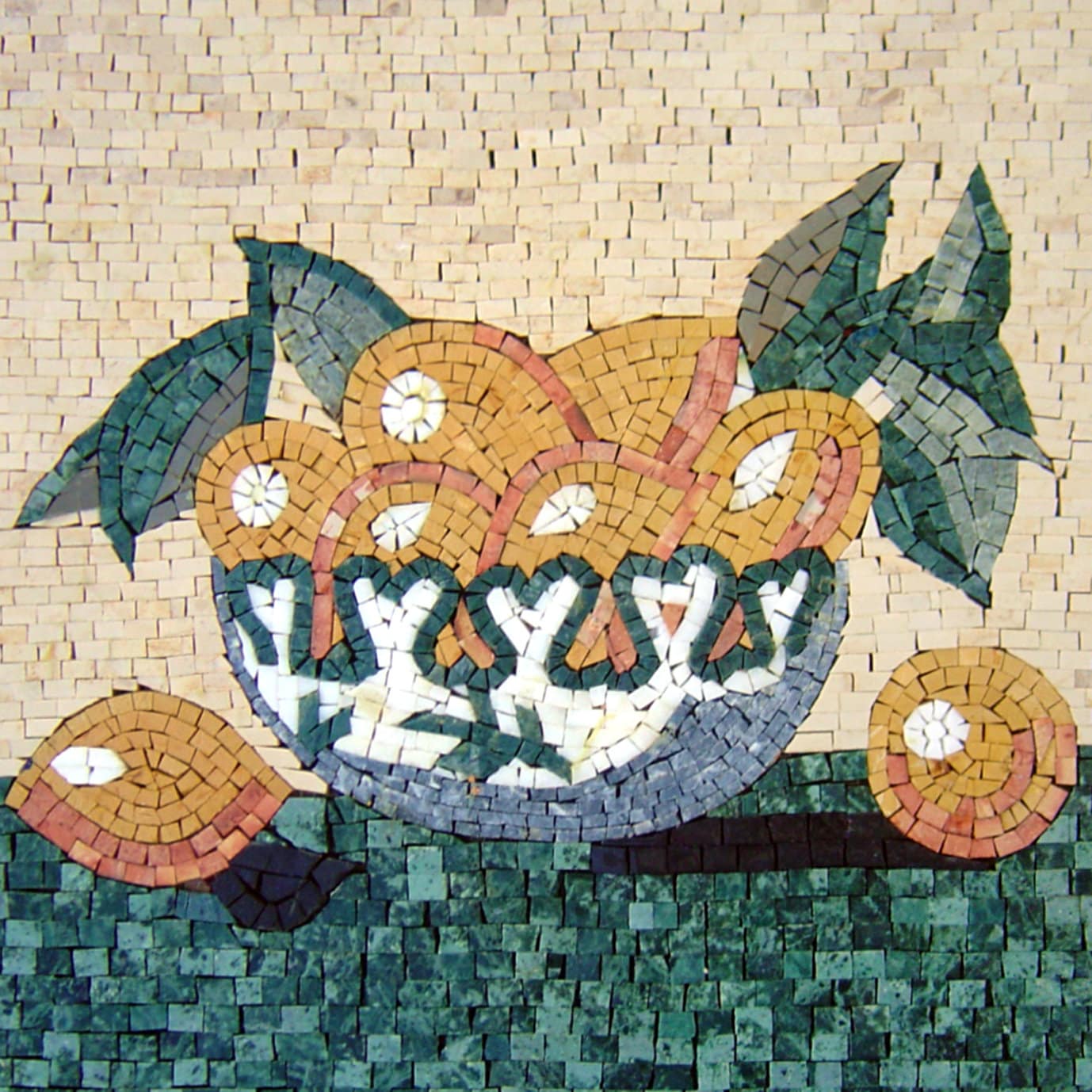 FRUIT MOSAIC MARBLE Art | Fruit Bowl Mosaic Stone Art For Kitchen Wall Décor And Kitchen Stove Backsplash