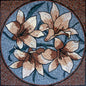 40" Hibiscus Floral Marble Mosaic Tile Mural: Indoor/Outdoor Art