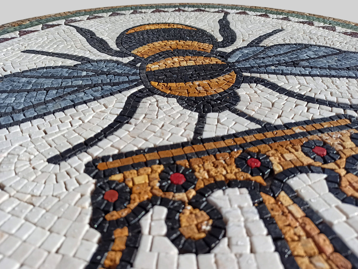 Regal Elegance  -32" Handmade Queen Bee Marble Mosaic Medallion Art Tile - Customization available