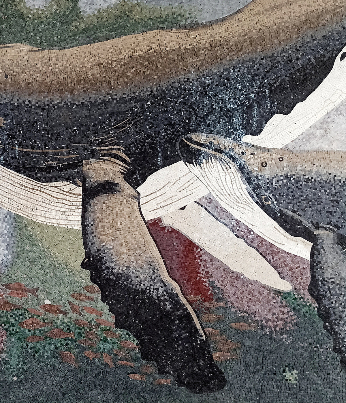 Handmade Humpback Whale Mosaic Tile: Sea Animal Wall Art (92” x 80”)