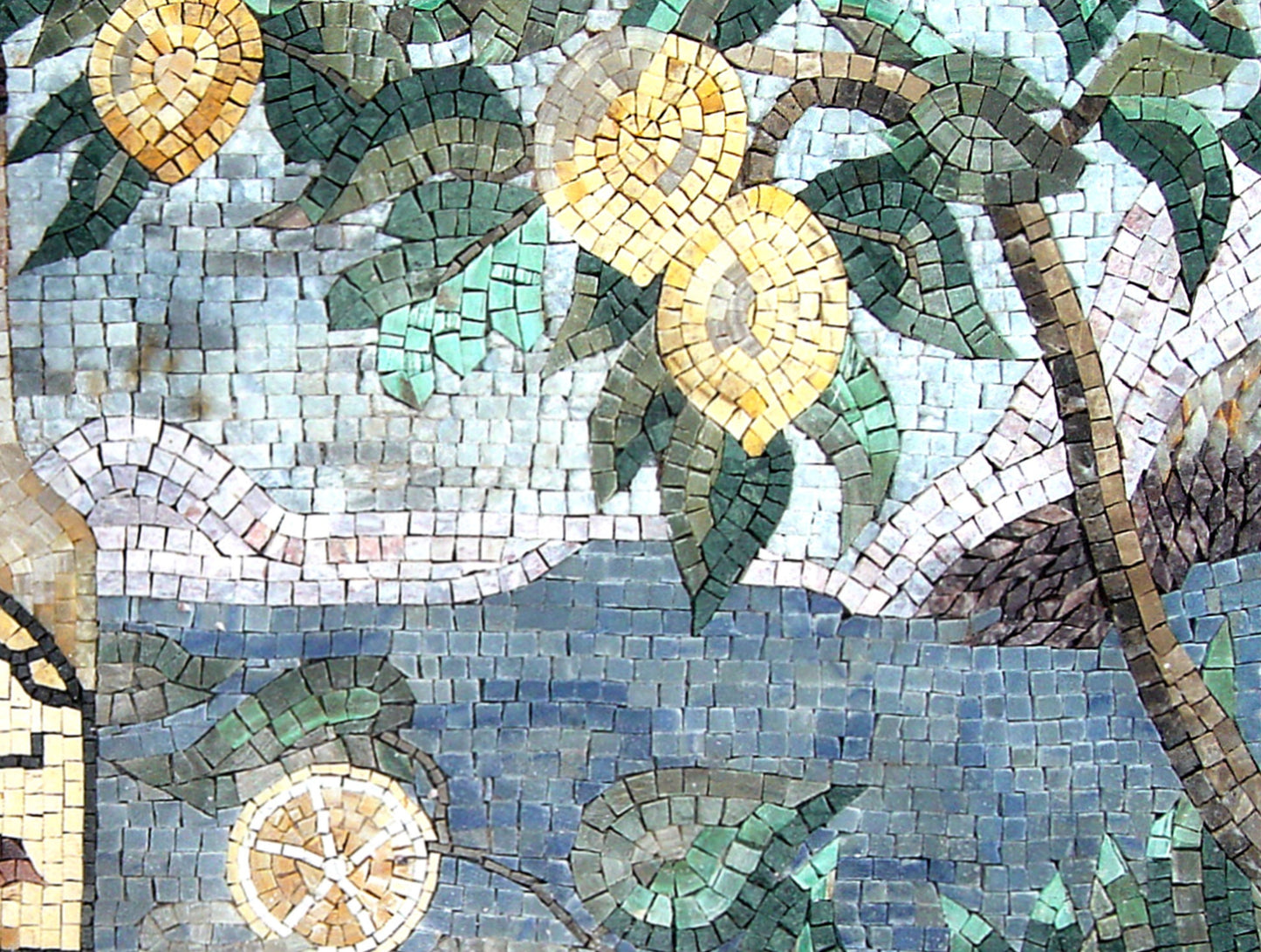 Handmade Marble Mosaic Kitchen Wall Art: Lemon Still Life (32” x 24”)