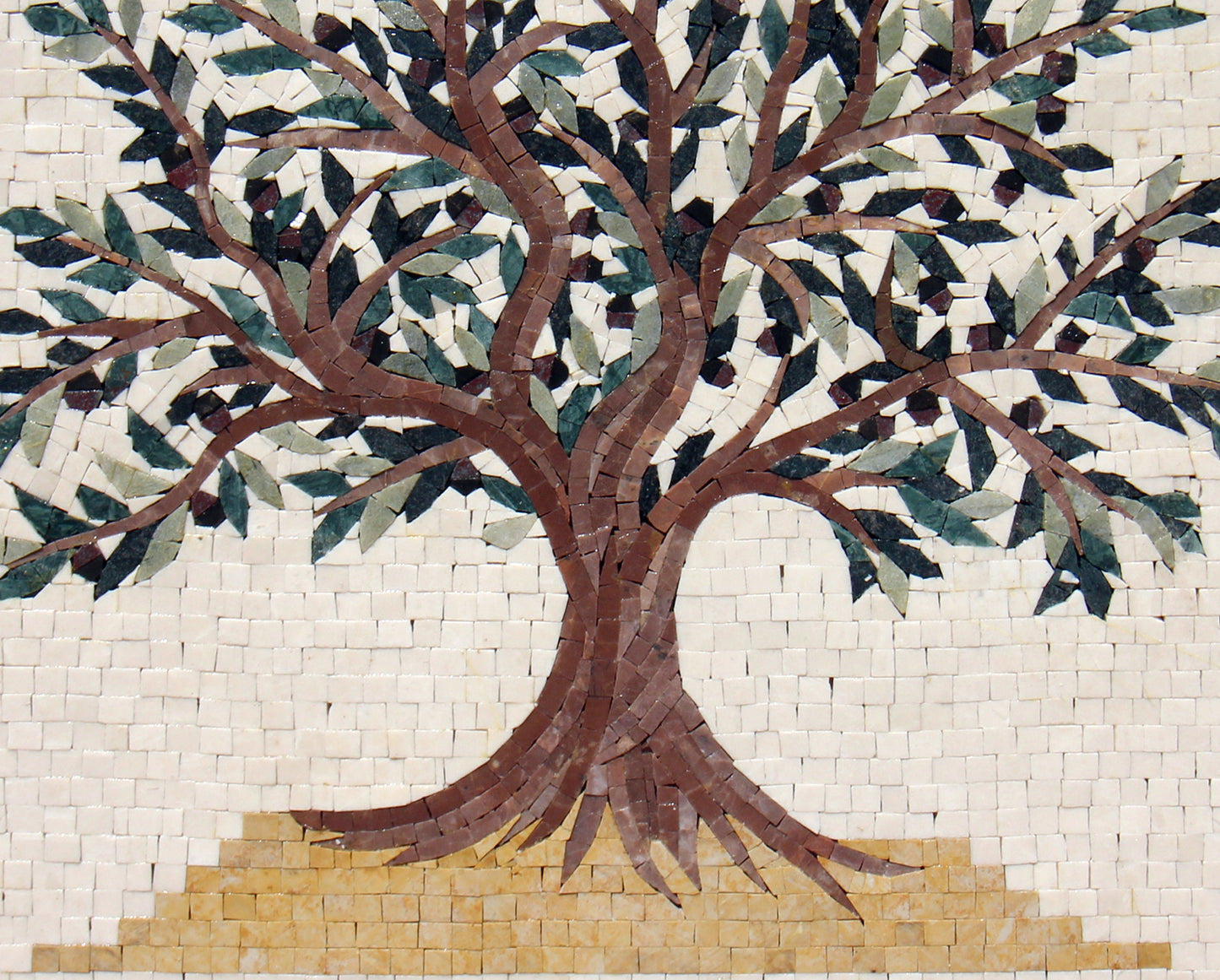 Olive Tree Backsplash Marble Mosaic Tiles. Customization. Handcrafted Roman Mosaics