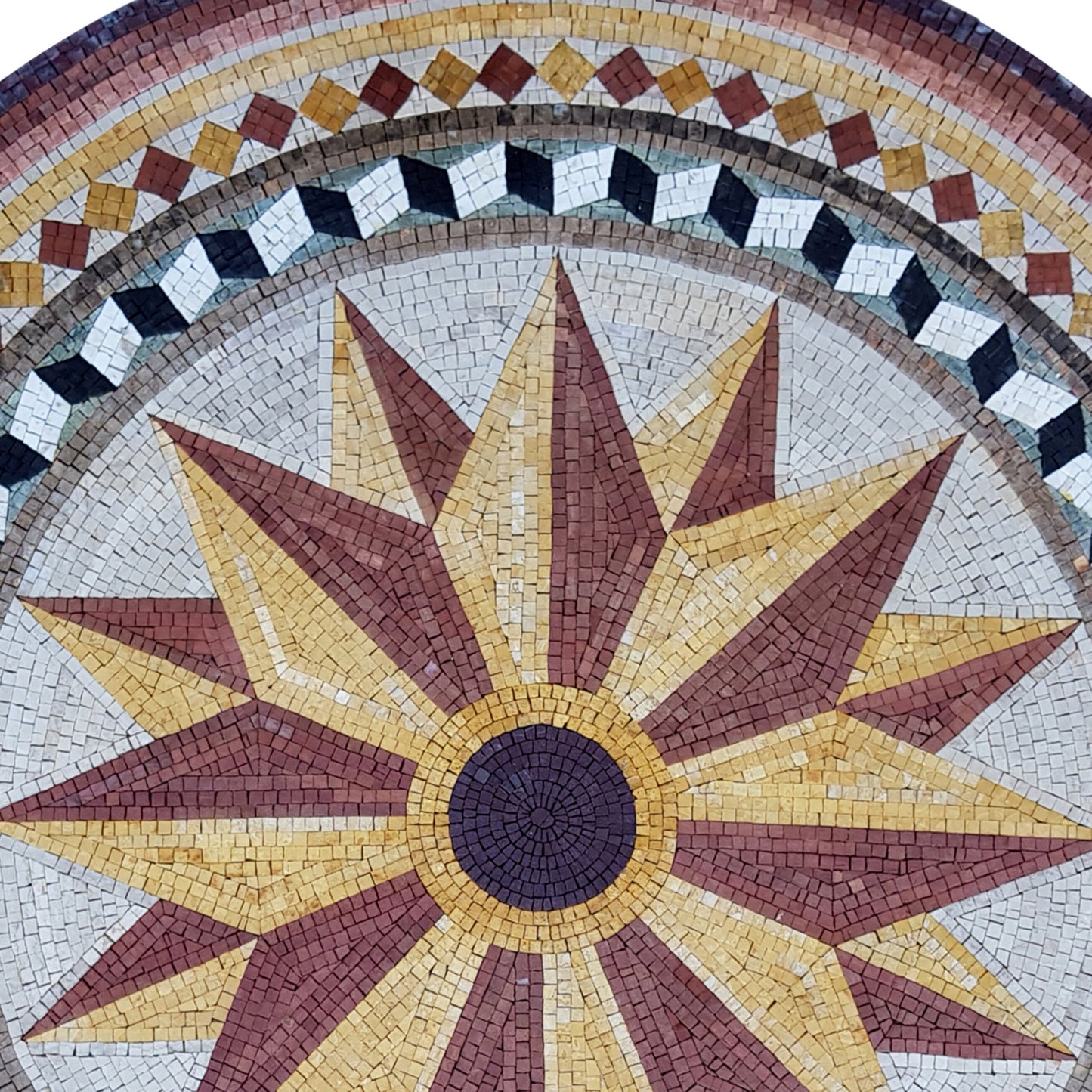 Elegant Craftsmanship - 40-Inch Handmade Pattern Mosaic Medallion - Natural Marble Tile Décor - Customization available