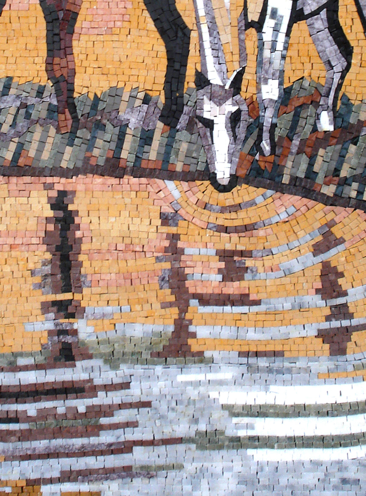 Handmade Horse Mosaic Tile Art: Rustic Home Decor (46” x 34")