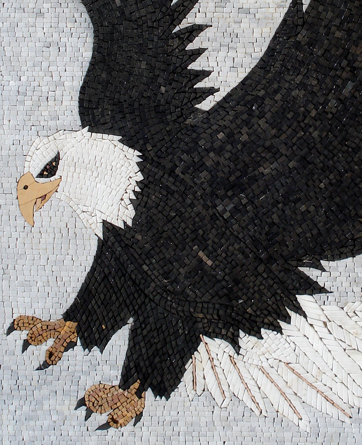 Handmade Eagle Mosaic Tile Art: Stone Wall Decor (40x32)