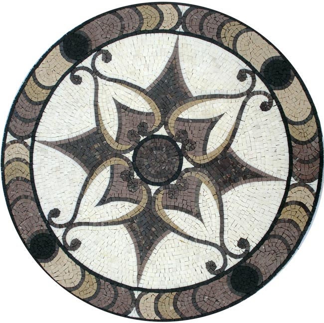 Artistry Unveiled - Mosaic Design - Marble Mosaic Medallion Art Tile - Customization available