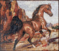 Handmade Horse Mosaic Tile Mural: Western Living Room Wall Art (44” x 44”)