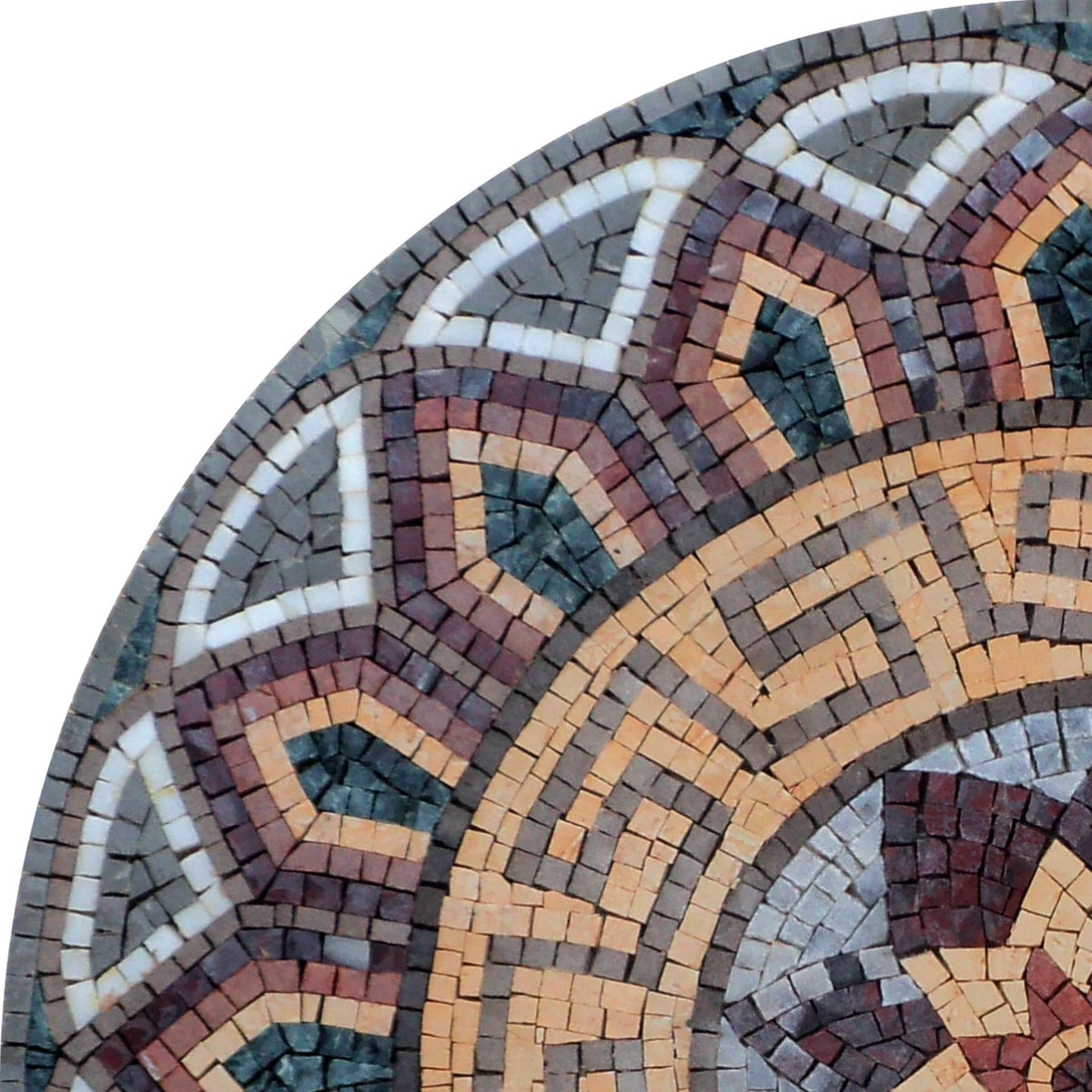 Colorful Handmade Medallion Marble Mosaic Art Tile - Vibrant Stone Décor - Customization available