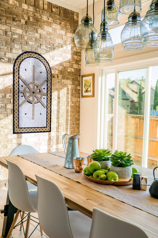 AR001 Helm Nautical Arched Mosaic Wall Art