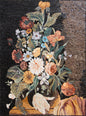 Handmade Floral Mosaic Wall Art: Natural Stone Flowers in Vase