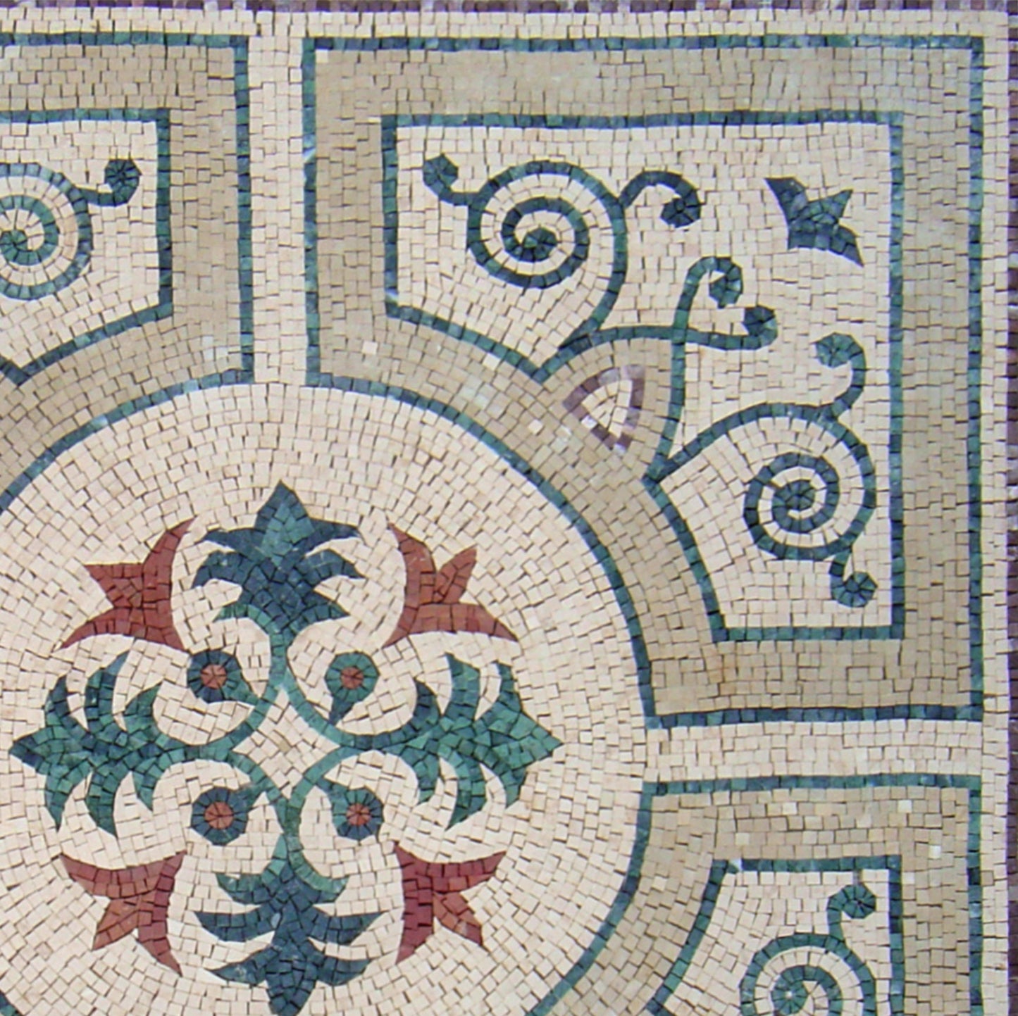 Handmade Geometric Marble Mosaic Backsplash: 48" Square Medallion