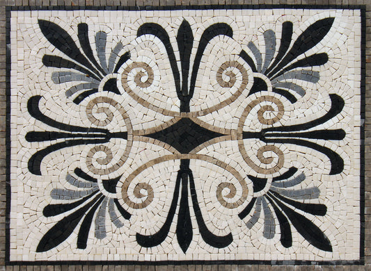 Handmade Marble Tile Mosaic: Anastasia Mural Wall Art