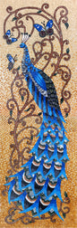 Handmade Peacock Mosaic Tile Art: Blue Butterfly Wall Decor