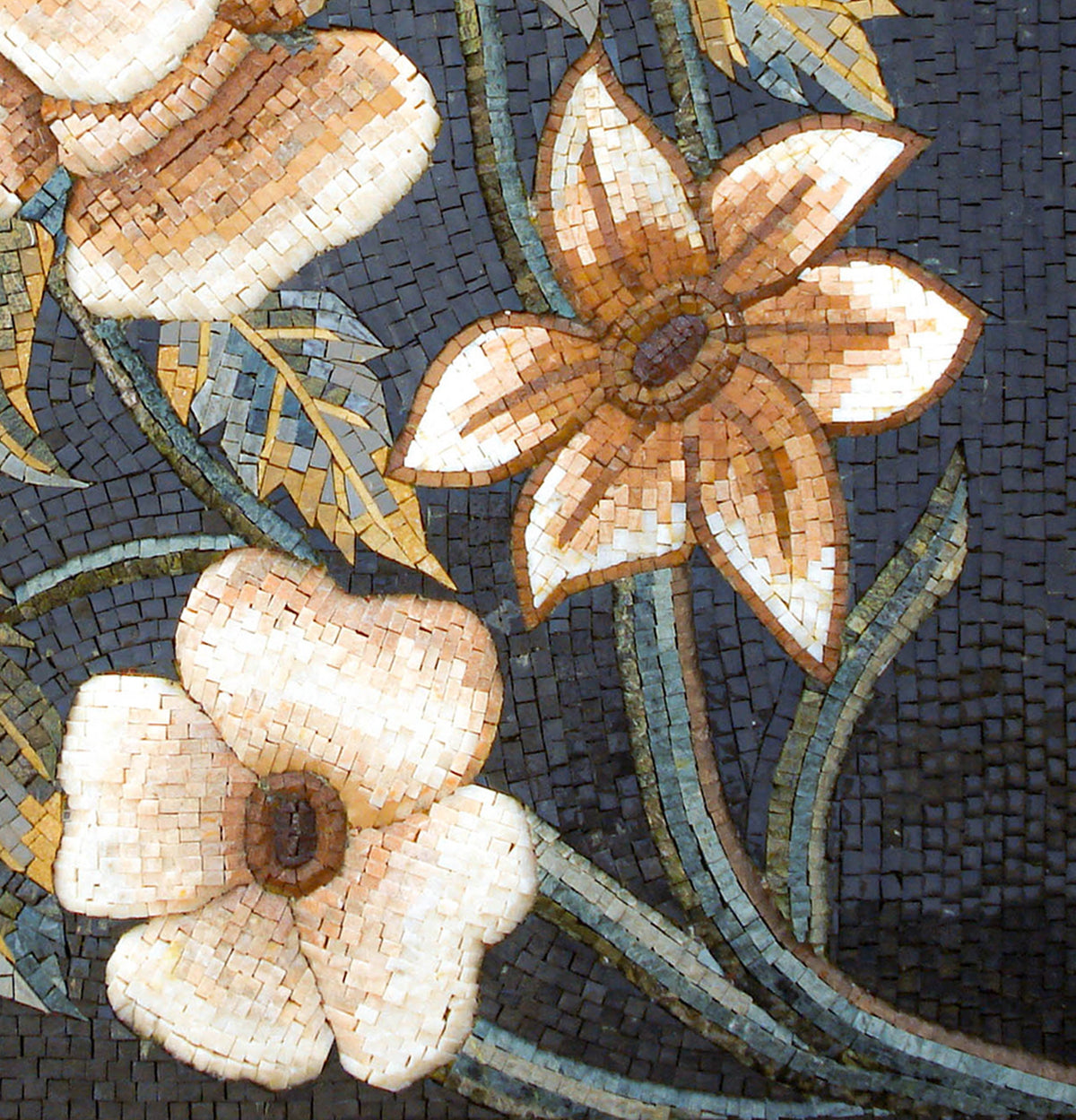 FL030 Handmade Marble Mosaic Flowers Vine