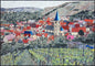 Handmade Vineyard Mosaic Tile Art: European Village Scenery (68” x 48”)