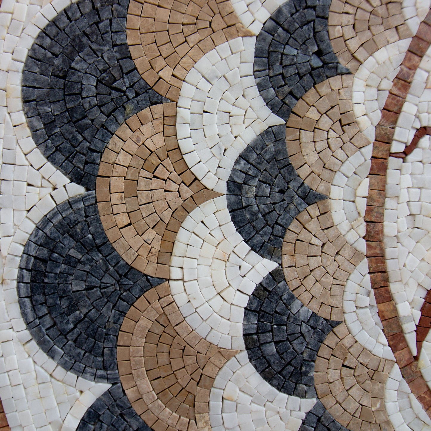 Harmony in Circles - Pattern Round Mosaic Medallion Art Tile - Customization available