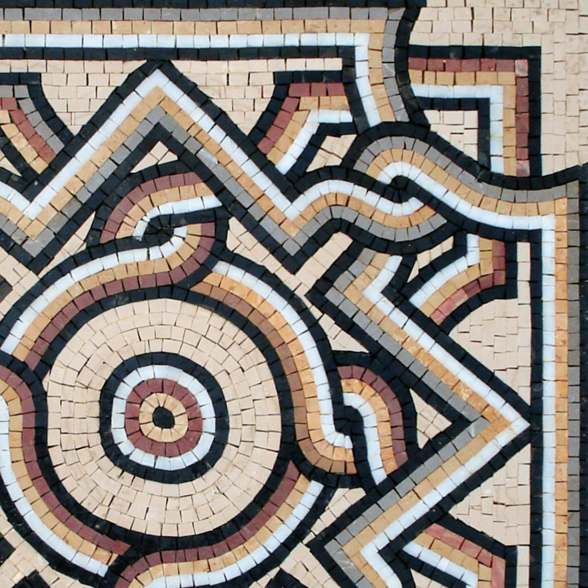 Handmade Colorful Marble Mosaic Tile Medallion (24")