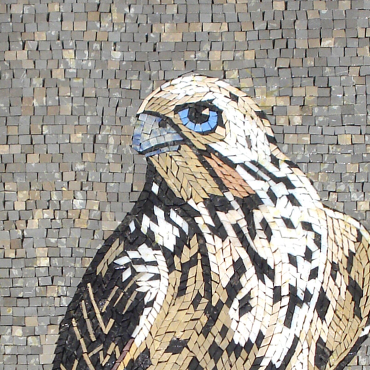 Handmade Falcon Mosaic Art: Marble Wall Decor (36" x 22")